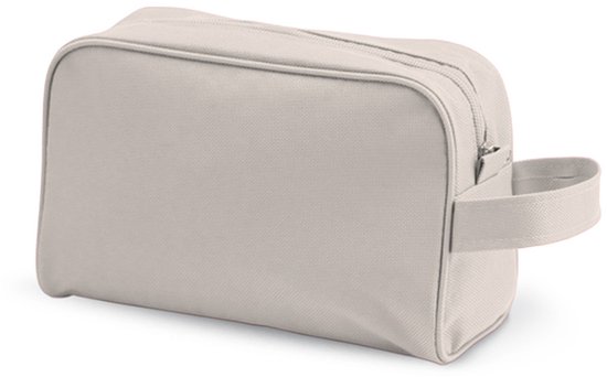 Toilettas naturel met handvat 21,5 cm voor kinderen - Reis toilettassen/etui - Handbagage