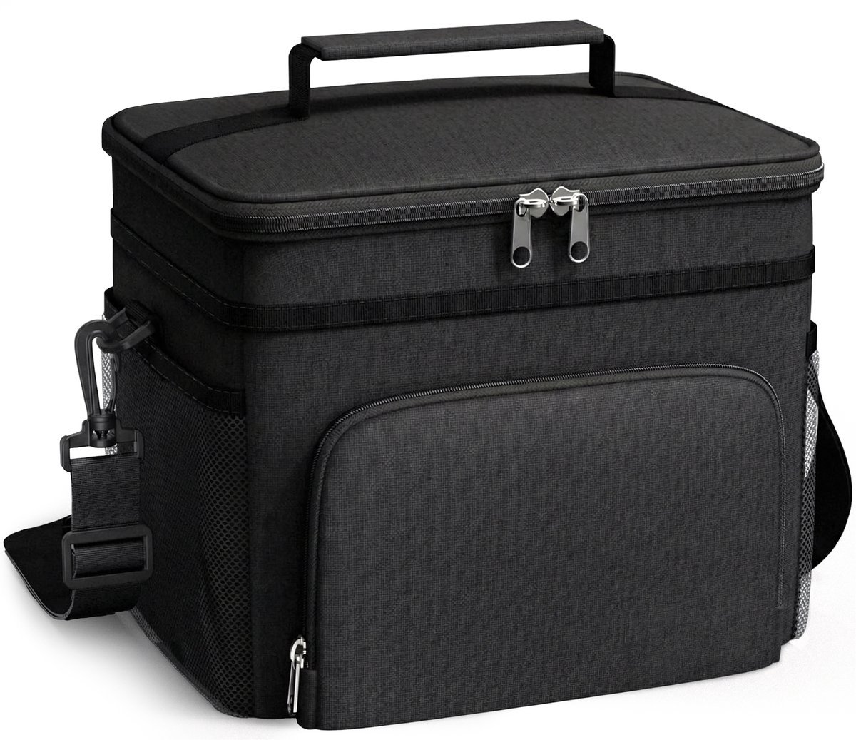 Lunchbox - 9L - Broodtrommel - Lunchbox volwassenen - Snackbox - Lunchbox kinderen - Lekvrij - Zwart