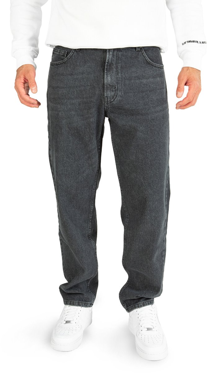 WOTEGA Heren Jeans Thor – Loose Fit – Denim – Donkergrijs – 5-pocket