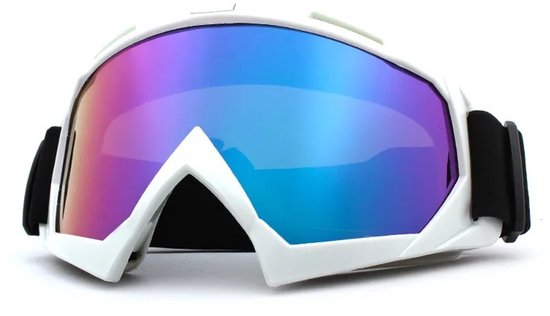 WiseGoods Premium Skibril Blauwe Lens En Wit Frame - UV Bescherming - Voor Ski / Snowboard / Motorcross & Outdoor - Sport Brillen