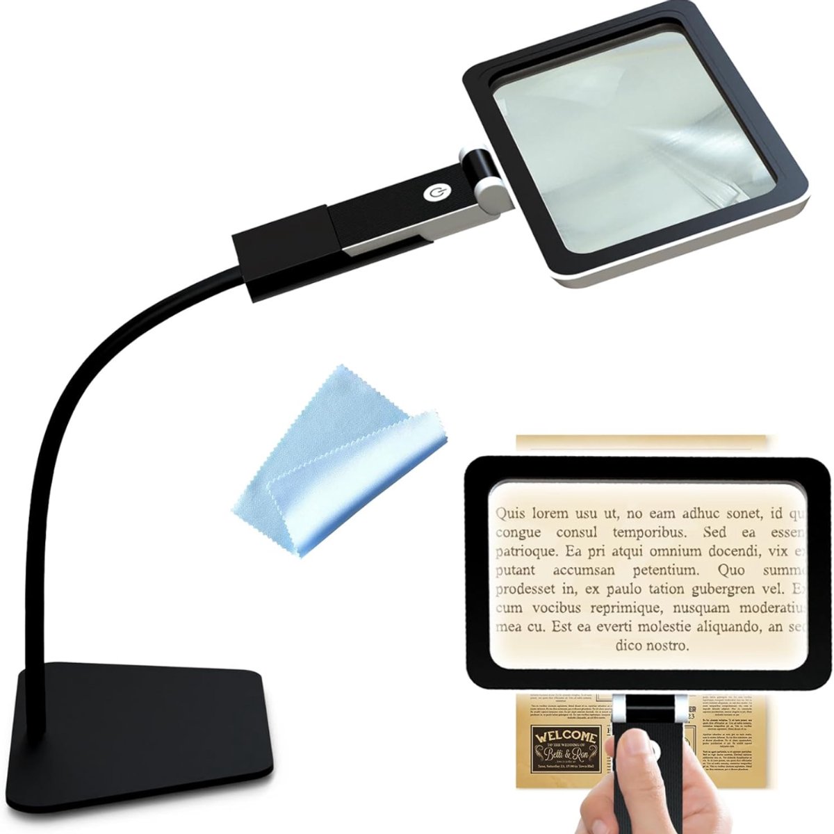 CLVP® Vergrootglas met Verlichting - Loeplamp - Vergrootspiegel Led - Zwart