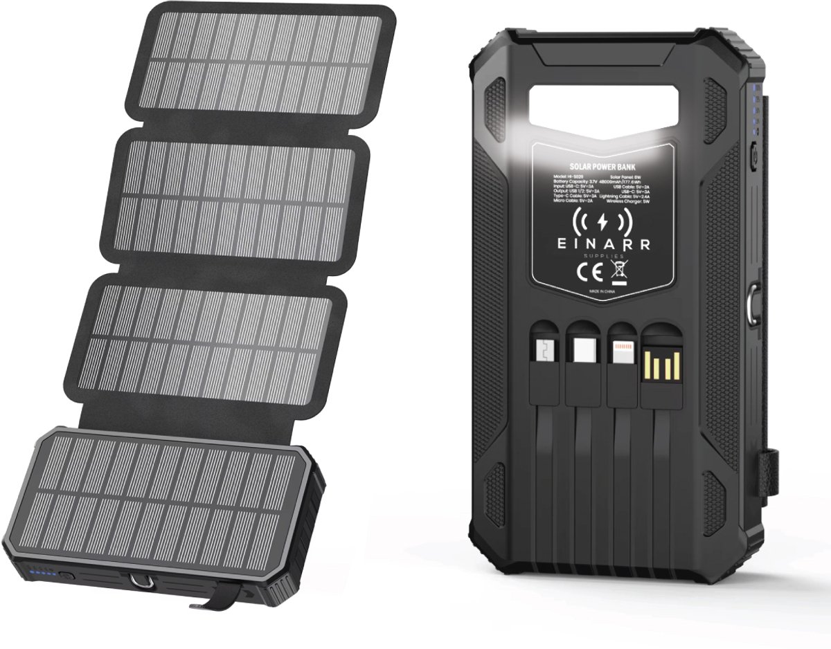 Waggle Toys Solar Powerbank 27.000 mAh met Draadloos Opladen - Waggle Toys - €89,99