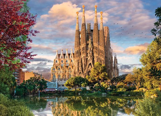 Eurographics - Sagrada Família, Barcelona, Spanje - 1000 stukjes - 68×48cm - HDR Fotografie Legpuzzel van Merkloos — afbeelding 2