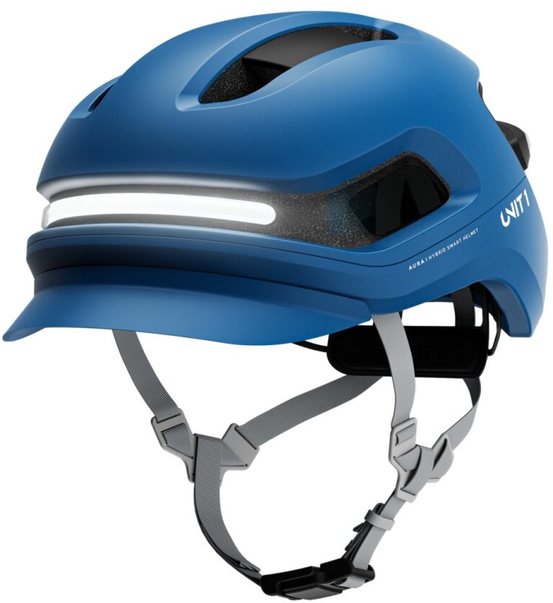 Unit 1 - Fietshelm AURA - blauw - Maat M - inkl. Remote
