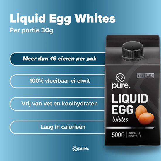 Pure. Liquid Egg Whites - 500gr - vloeibare ei-eiwitten - protein - 54gr eiwit per pak van Pure — afbeelding 4
