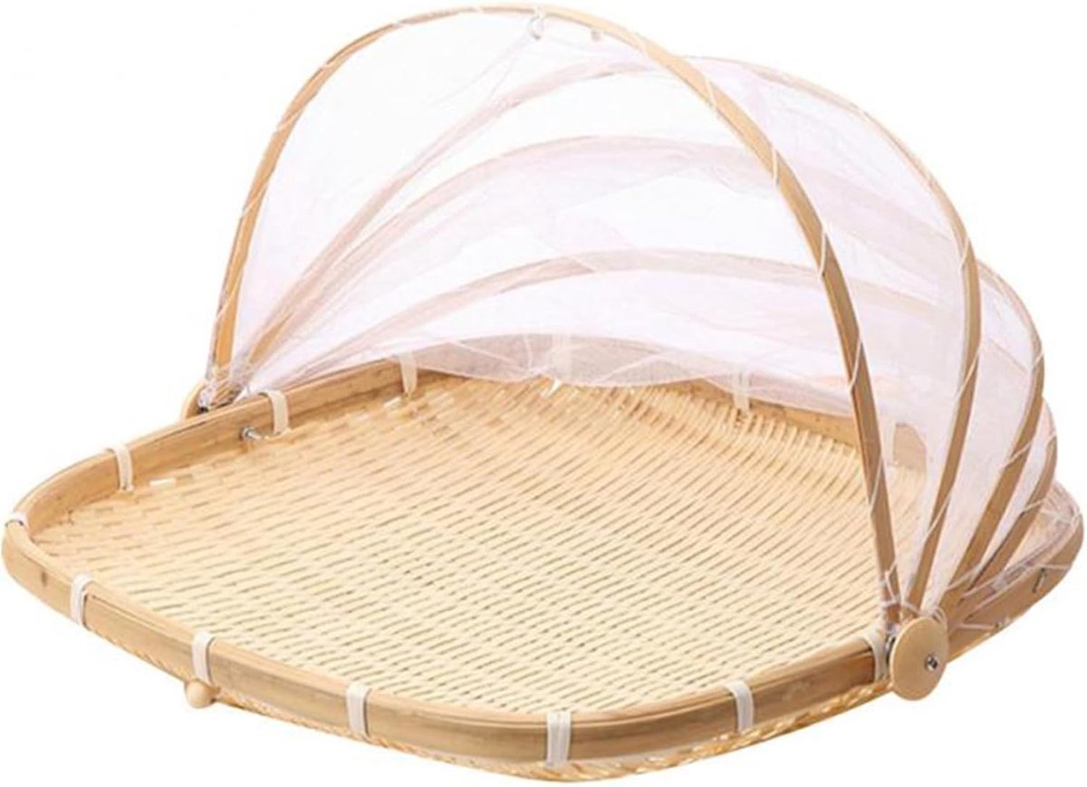 Fruitmand met afdekking - Broodmand Deksel - Voedsel Beschermen - Stofdicht Net - 15x15 cm