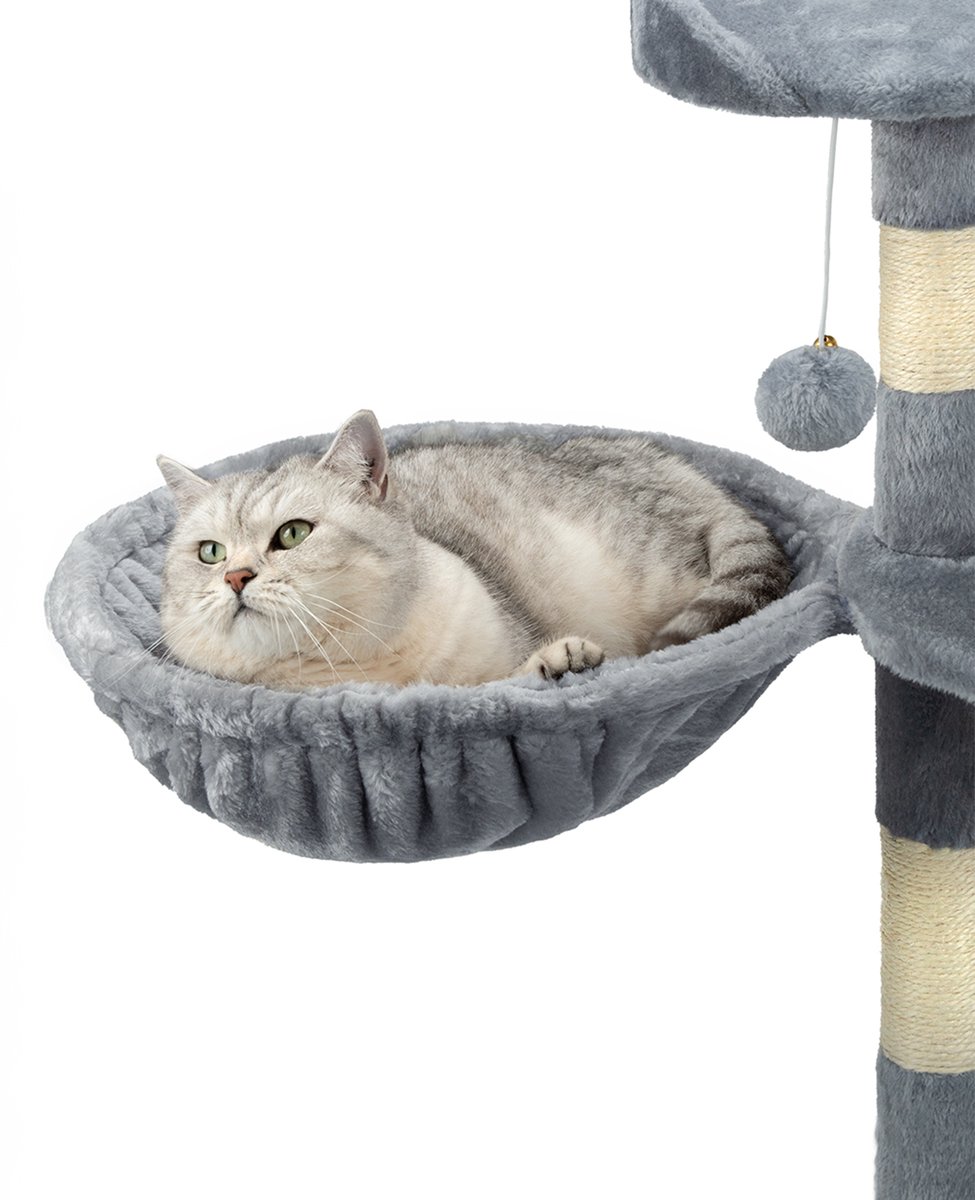 lionto Kattenmand voor krabpaal – Ø40 cm M8 bevestiging 15 cm, lichtgrijs