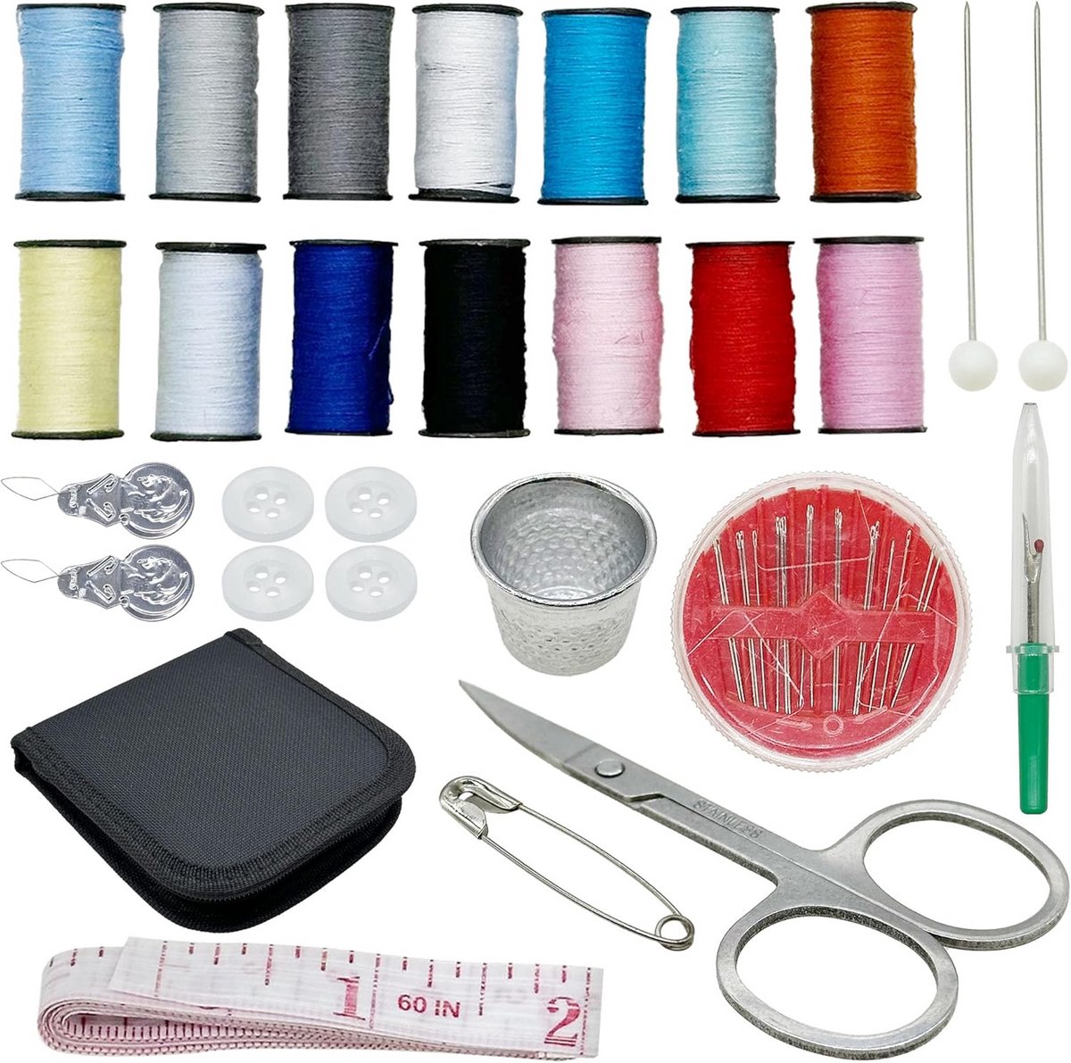 Complete Reis Naaiset met 27 Essentiële Naaiaccessoires voor Beginners en Herstel