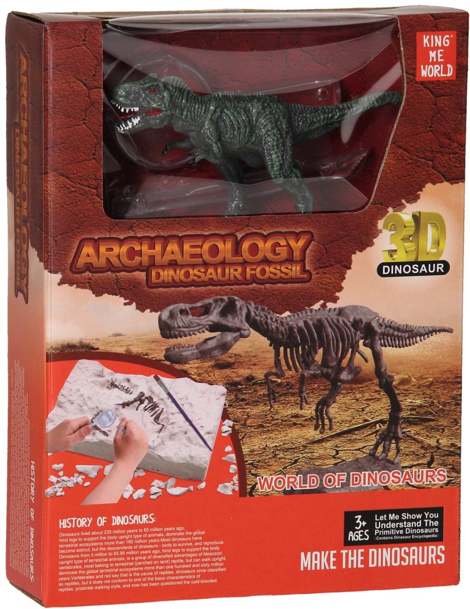 Dino skelet speelgoed opgraven rood - educatief dinosaurus speelgoed.