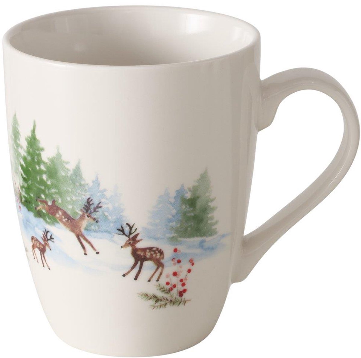 Boltze Home mok porselein Roxy 340ml winterprint vaatwasserbestendig.