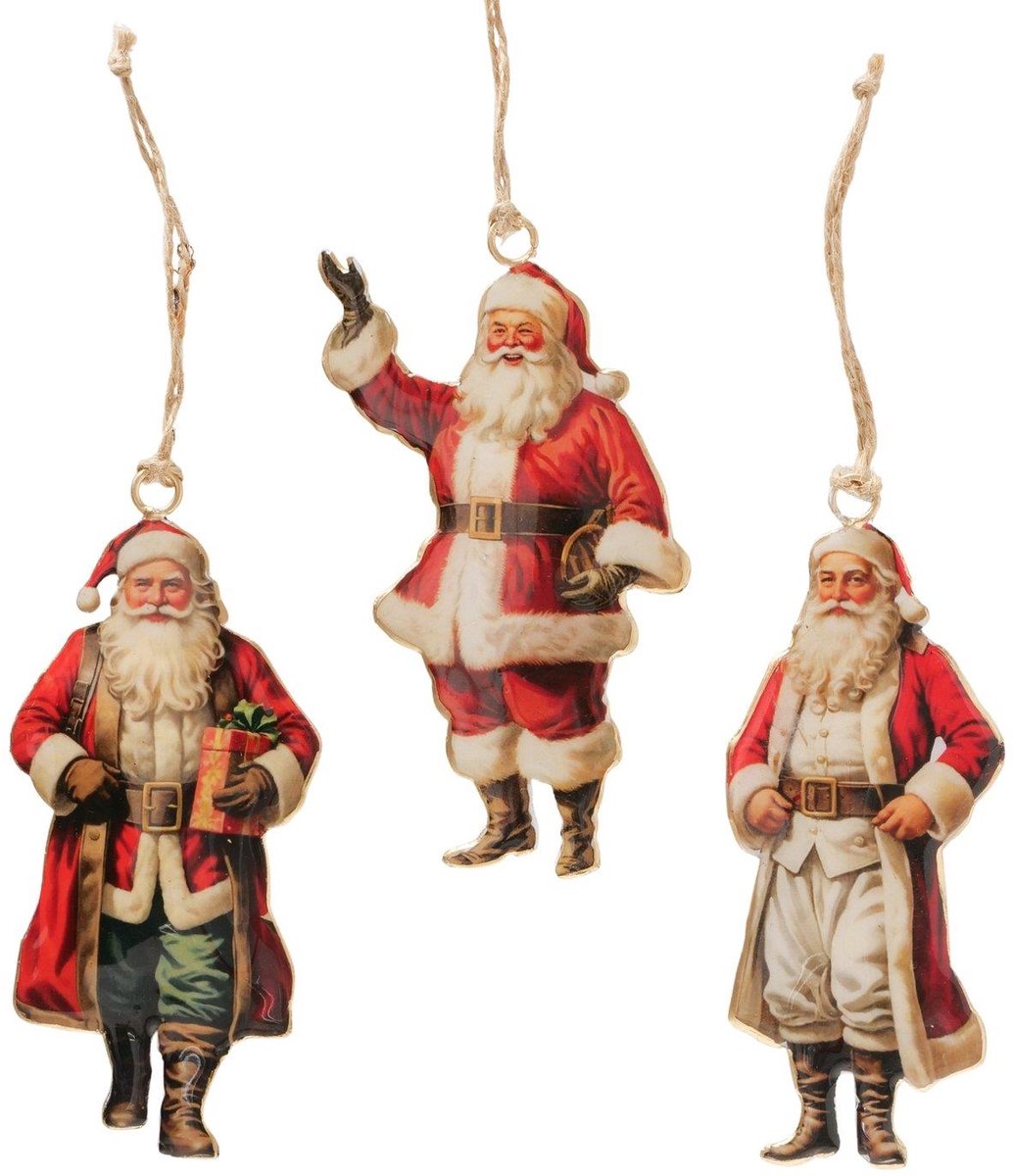 Boltze Home kersthanger kerstman vintage metaal 13cm kerstdecoratie.