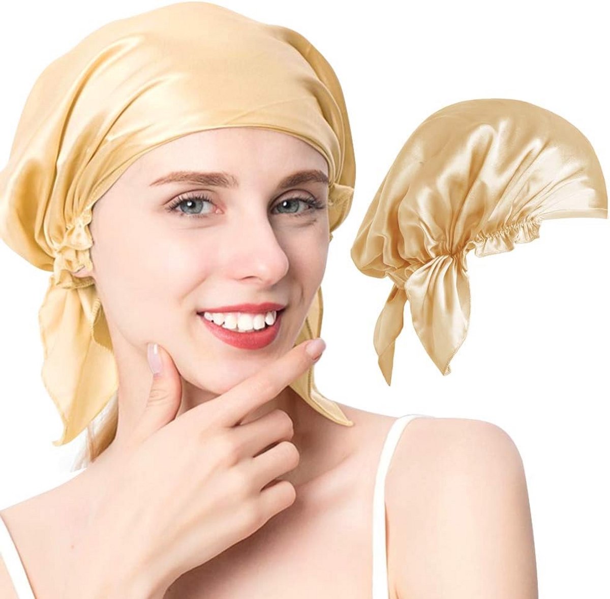Luxe Zijden Slaapmuts voor Dames en Heren - Ademend Nachtmuts Haarverzorging