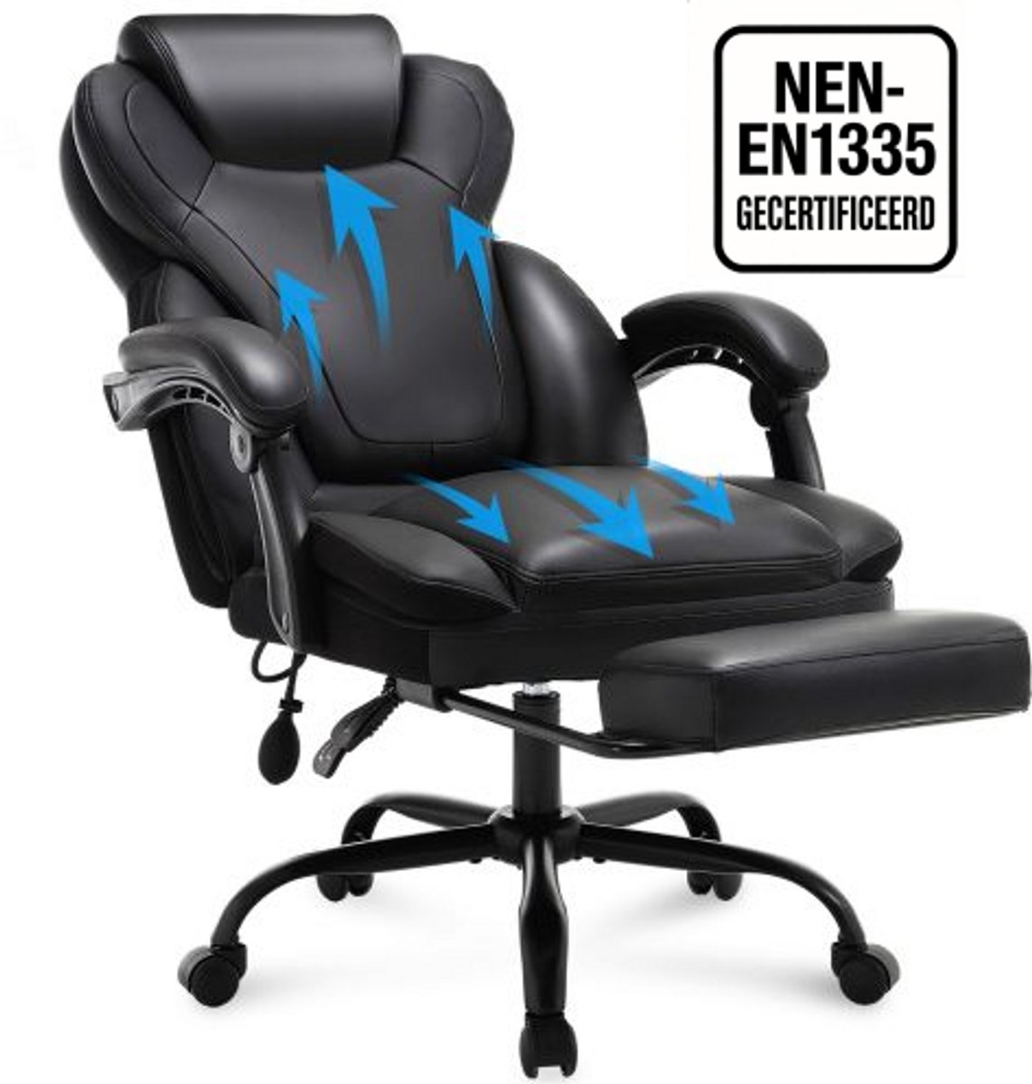 Mageany Ergonomische Bureaustoel met Voetsteun en 4D Lendensteun - MAGEANY - €189,89