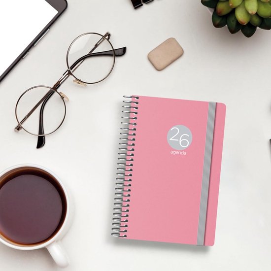 Dohe Agenda 2026 Weekoverzicht – Zakformaat 8,5x13 Cm, Flexibele Hardcover, Ringband En Elastiek, Memphis Blauw 4 miniatura