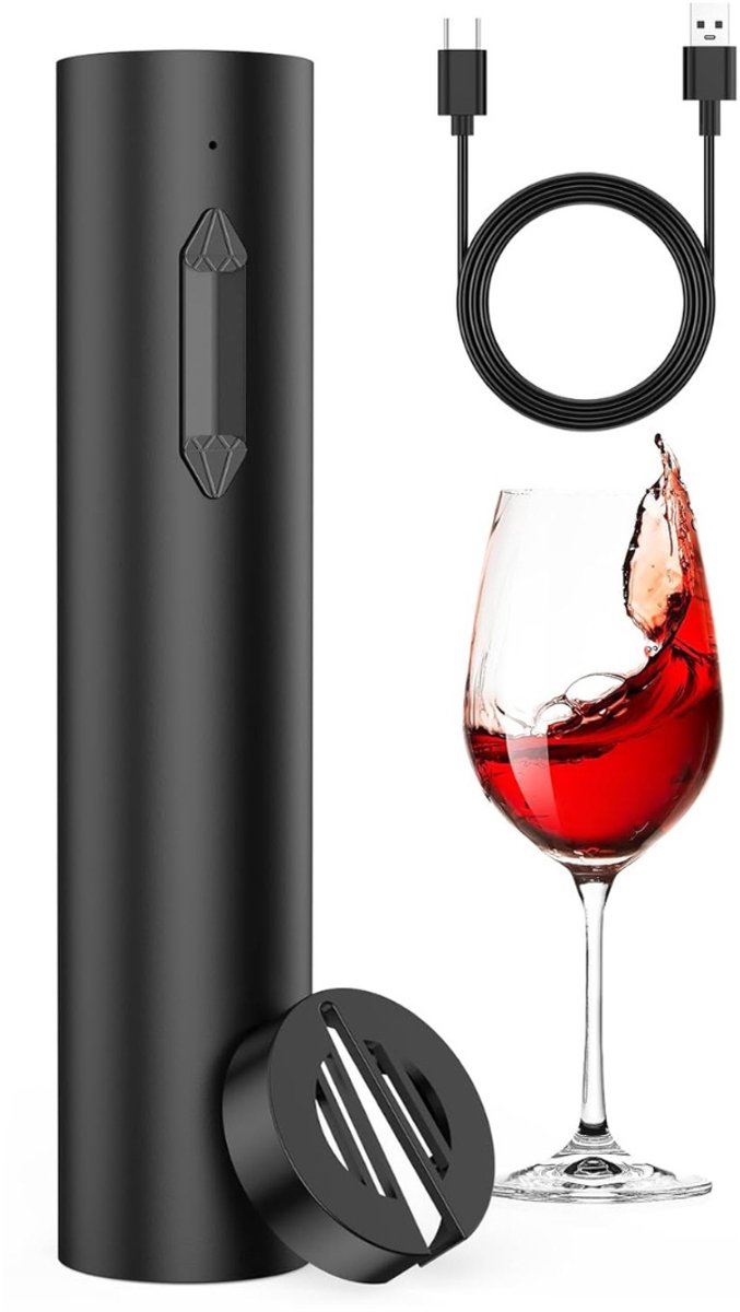 Octav8® Elektrische Kurkentrekker - Wijnopener - Flessenopener - Capsulesnijder en USB-kabel - Oplaadbaar