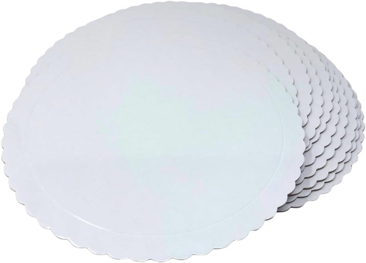 10 Stuks Extra Sterke Ronde Bodemplaten voor Taart 30 cm x 3 mm Wit