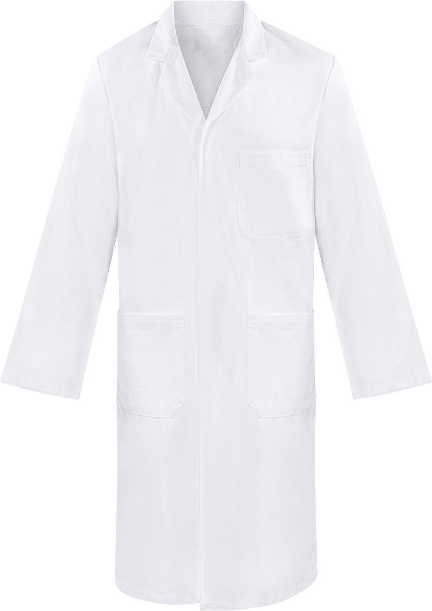 Doktersjas Heren Lange Mouw Maat XXXL OEKO-TEX standaard 100 gecertificeerd, uitermate geschikt voor professioneel gebruik.