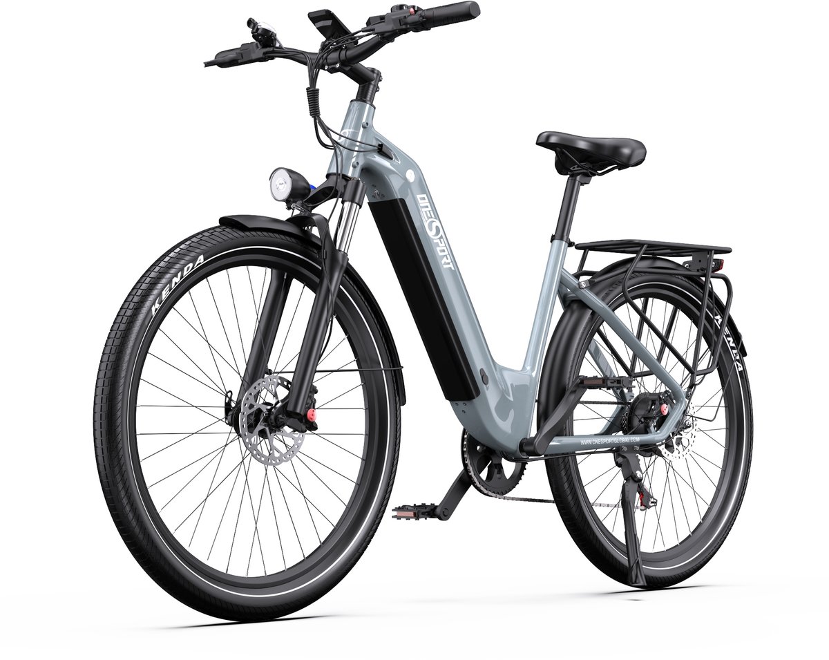 OneSport OT05 Elektrische Fiets 250W Motor 36V 18.2Ah Accu 60-120km Maximale Bereik 27.5 Inch Banden Shi o 7 Versnellingen Grijs