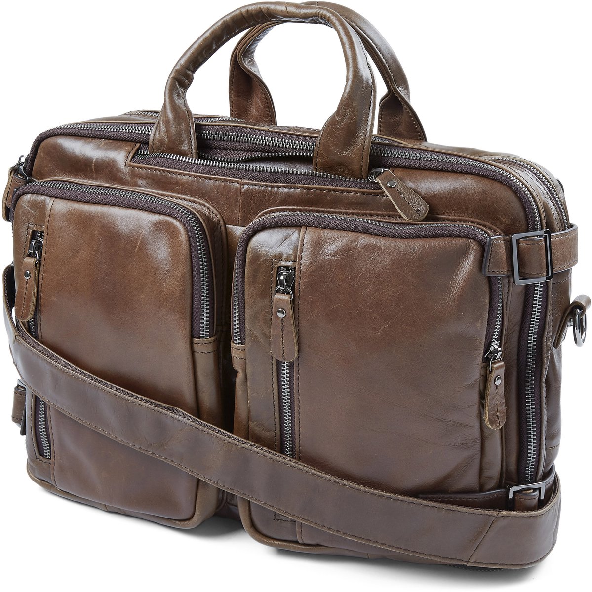 Aztec Donkerbruine Multifunctionele Lederen Tas