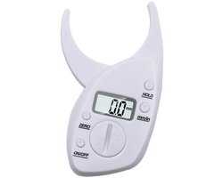 Vetmeter -1 Stuk - Lichaamsvetmeter - Huidplooimeter - Digitale Verpercentage Meter - Weegschaal - Vetpercentage Meten - Vet Meter - Afvallen - Unisex - Geschikt Voor Mensen Die Op Dieet Zijn En Bodybuilders - Wit