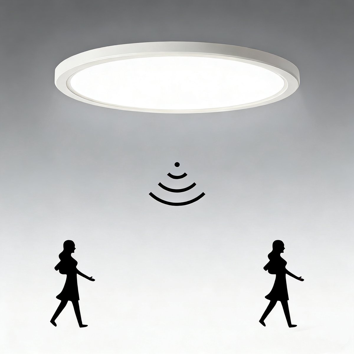 Epochglo LED Plafondlamp met Bewegingssensor - 18W, 1800 Lumen, Mikrogolf Sensor, 3 Werkmodi, Instelbare Schakeltijd (30s/120s/180s) - IP44 Waterdicht, Ultra Plat Design (Ø22cm) - Wit - Badkamerverlichting & Badkamerlamp