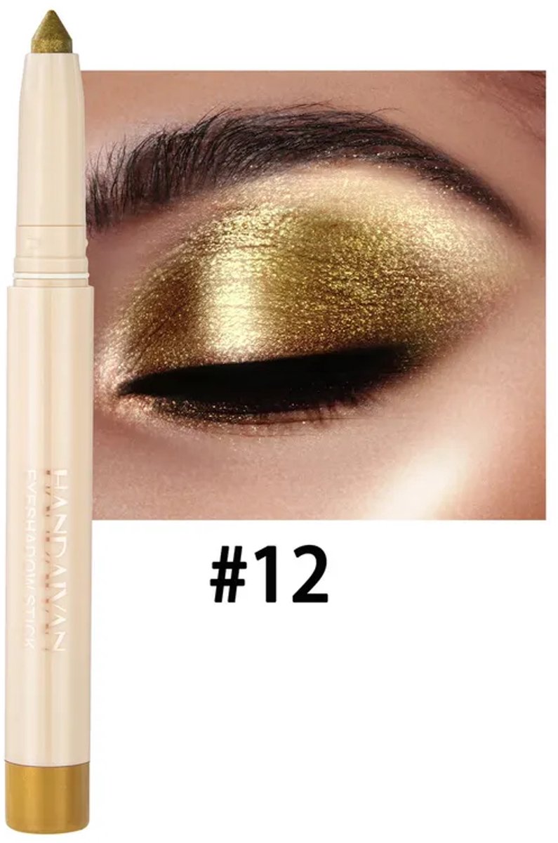 Waterproof Dual Ended Pearl Eyeshadow Stick - Gold 12 - met puntenslijper- 0.85g