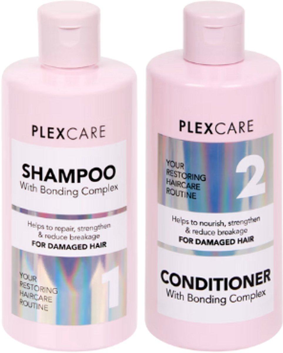Plex Care Set van 2 Haarverzorging - Professional Plex Technology | 2x 300ml - Shampoo - Conditioner - Repair, Rebuild, Reduce Breakage | Haarverzorging voor Intensieve Verzorging