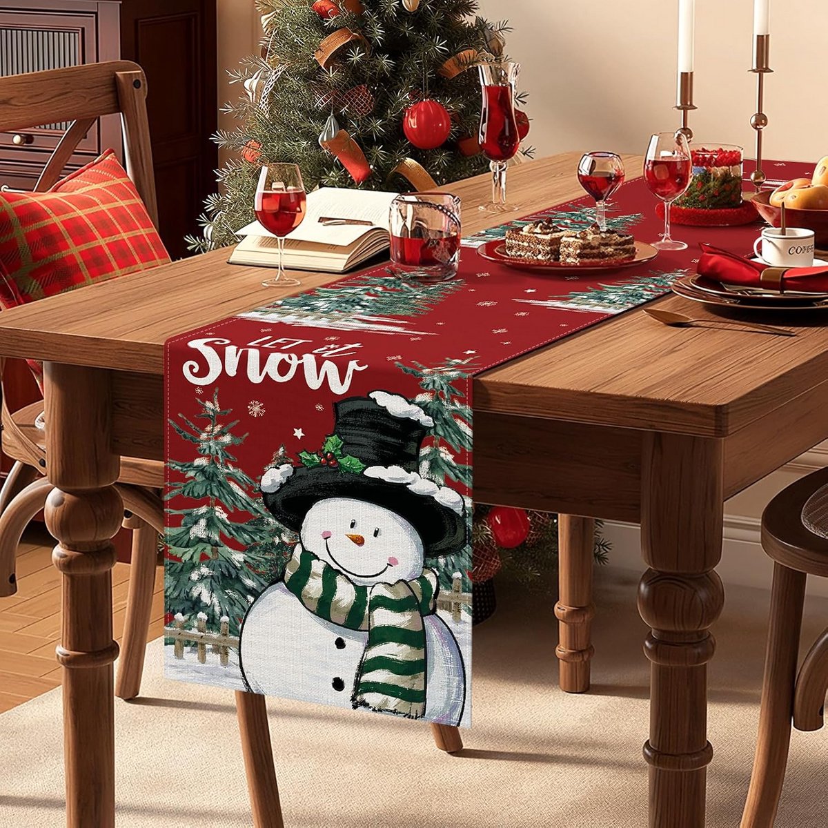 Kerst Tafelloper Rechthoekig Decoratie voor Keuken en Eettafel 40 x 140 cm