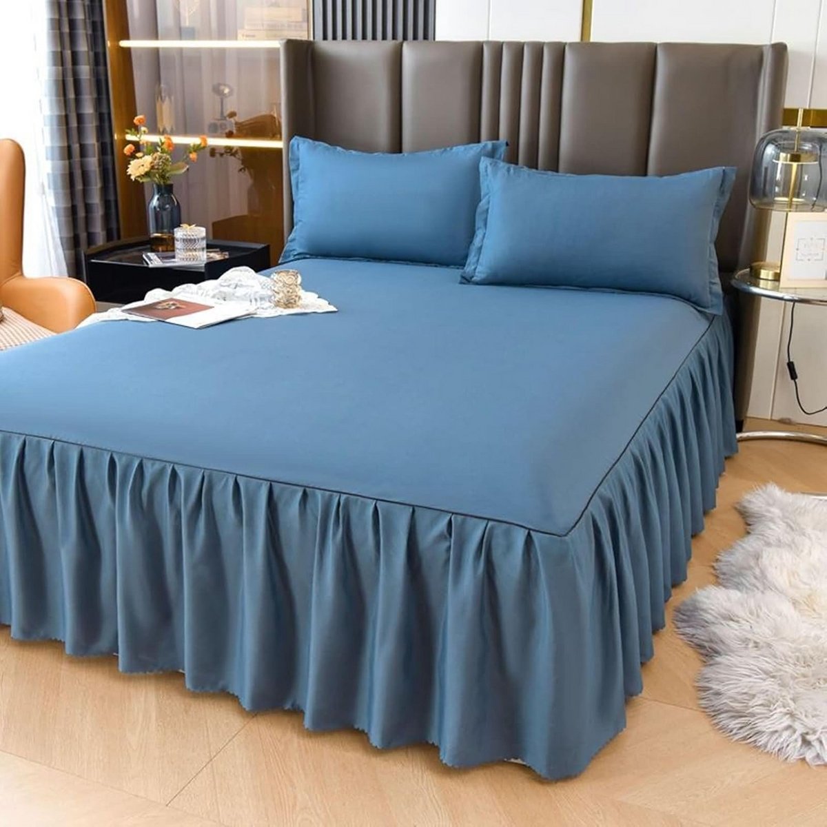 Elastisch Bedblad 120x200 cm Donkerblauw - Hoeslaken zonder naad voor matras