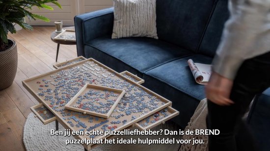 BREND BR-2217 Puzzelplaat voor 1500 Puzzelstukjes met 6 Lades – Puzzelbord met Opbergsysteem - Puzzelmat van Hout – Puzzeltafel inclusief Afdekplaat