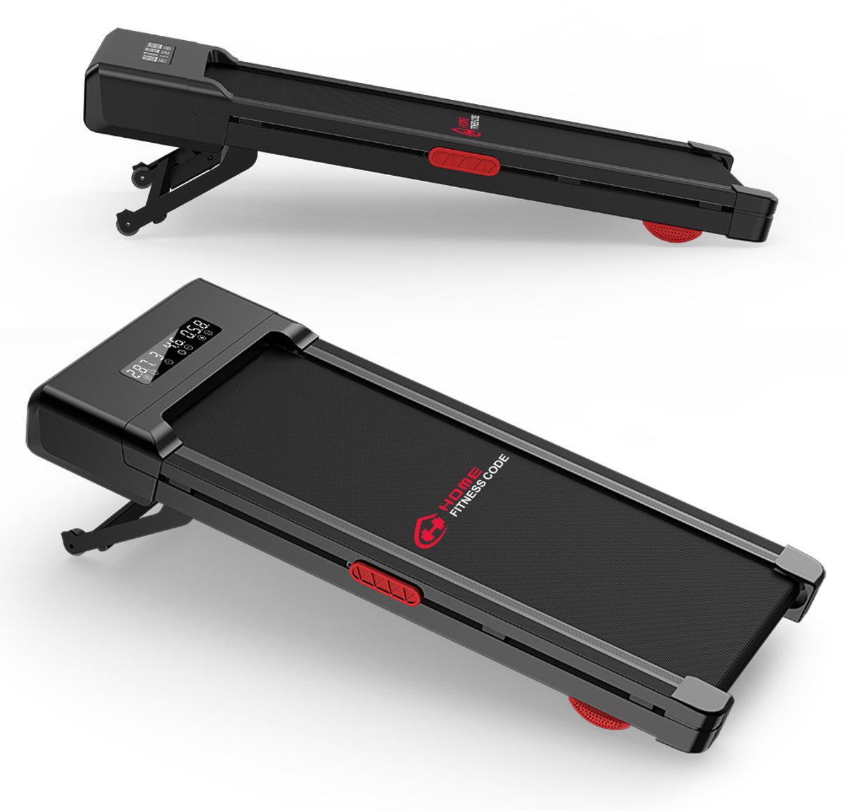 Opvouwbare loopband met helling 4 in 1 - Loopband met 9% helling - Elektrische 3.0 pk loopmachine voor thuisgebruik tot 145KG - 1-10km/u - LED-display - Geluid<50db - Zwart
