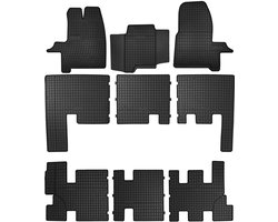 Wielganizator SolidPRO - Rubber Auto Vloermat - Ford Transit Custom - Drie Rijen - Zwart