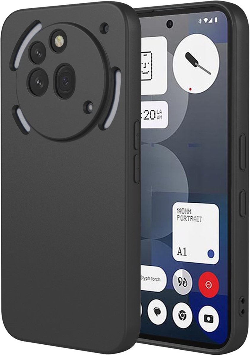 Hoesje geschikt voor Nothing Phone (3a) Pro - Phonesta Soft Silk Silicone Back Cover - Zwart