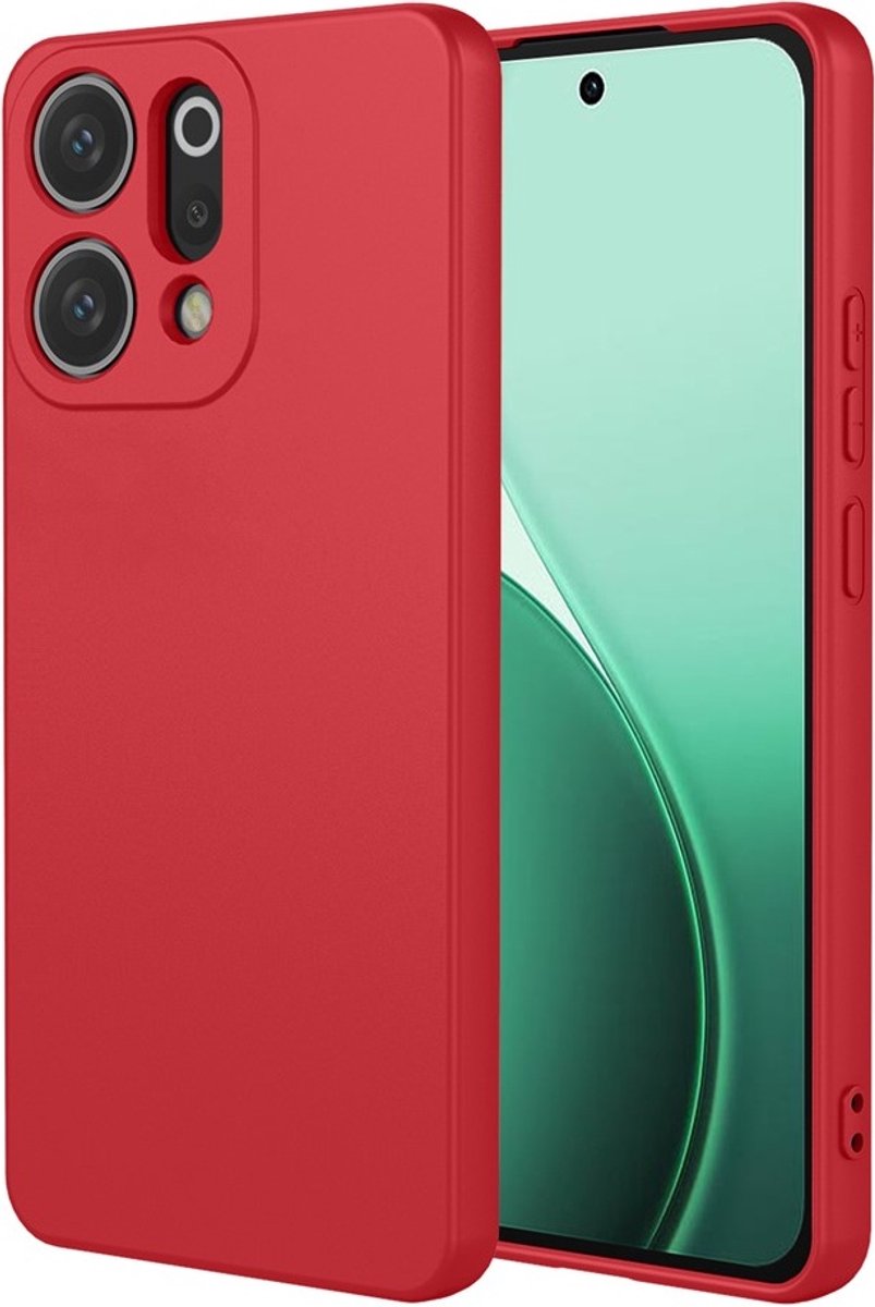 Hoesje geschikt voor Oppo Reno14 - Phonesta Soft Silk Silicone Back Cover - Rood