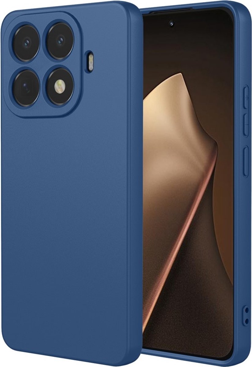 Hoesje geschikt voor Xiaomi 15T Pro - Phonesta Soft Silk Silicone Back Cover - Donkerblauw