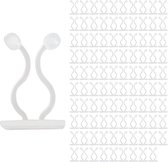 Plant Clips - 100 stuks - Plantenclips - Plant Steun - Kabel Organizer - Plantenclips Voor Aan De Muur - Bevestigingsclips voor klimwanden - Herbruikbaar - Tractie voor binnen- en buitendecoratie - Zelfklevend - Wit