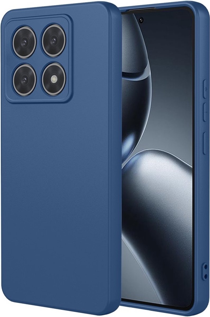 Hoesje geschikt voor Xiaomi 14T Pro - Phonesta Soft Silk Silicone Back Cover - Donkerblauw
