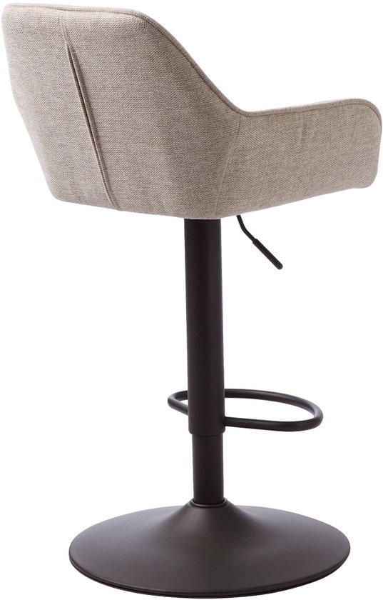 Tabouret de bar Giga Living Nolan Stribe - Couleur sable - Métal et tissu - Set de 2