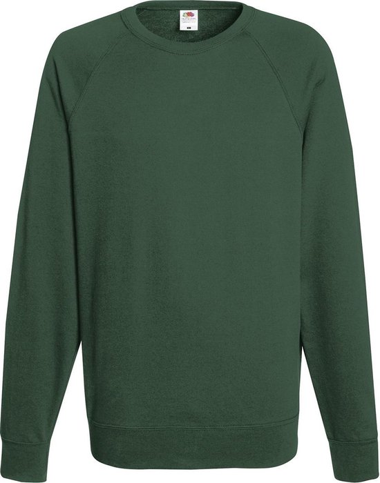 Pull Fruit of the Loom Sweat Raglan Col Rond Vert taille XL