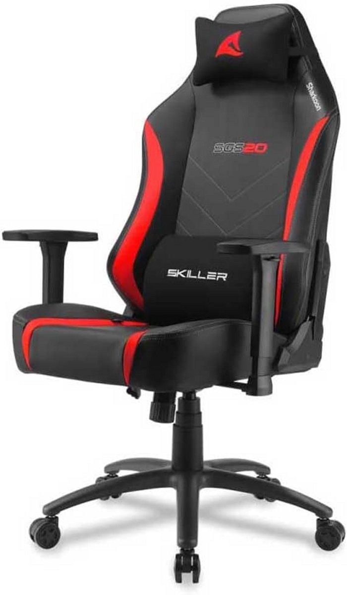 Comfortabele Gamingstoel Zwart/Rood Met Groot Zitvlak en Instelbare Ondersteuning