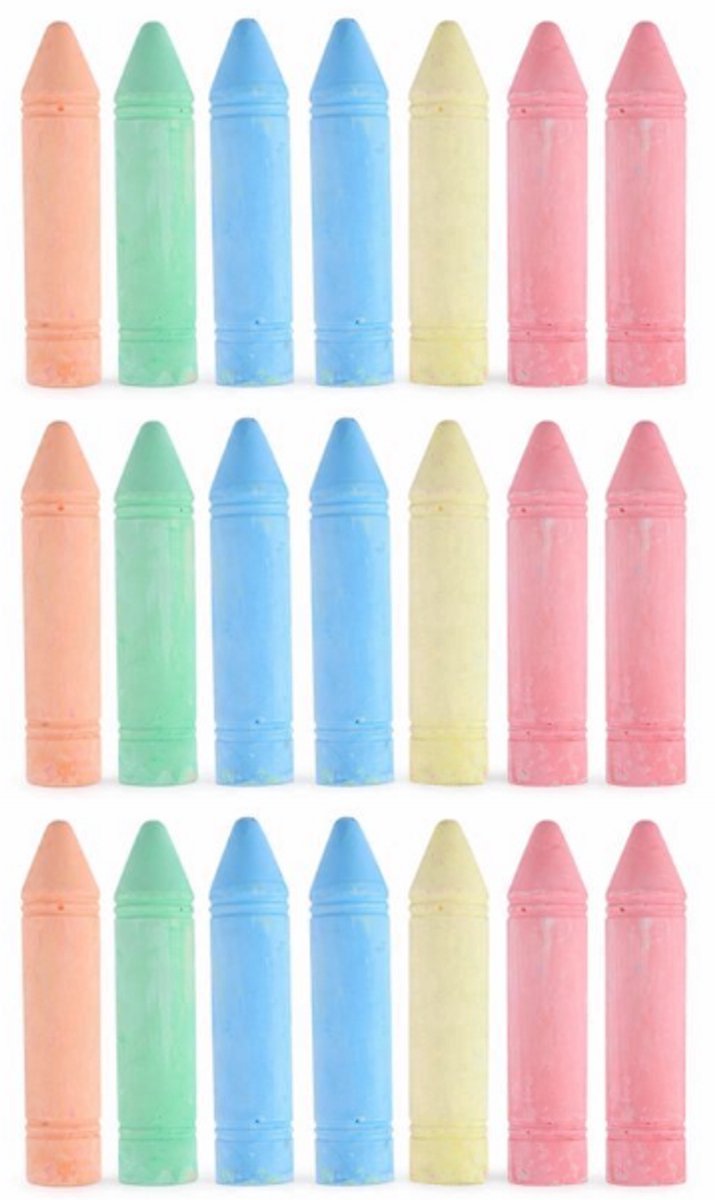 FREE & EASY Stoepkrijt XL - Mega formaat kleurenmix - 18 stuks - 19 cm