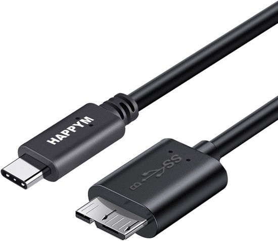 Câble USB C vers Micro USB B 3.0 – 2 Mètres – Noir – Charge et Transfert de Données