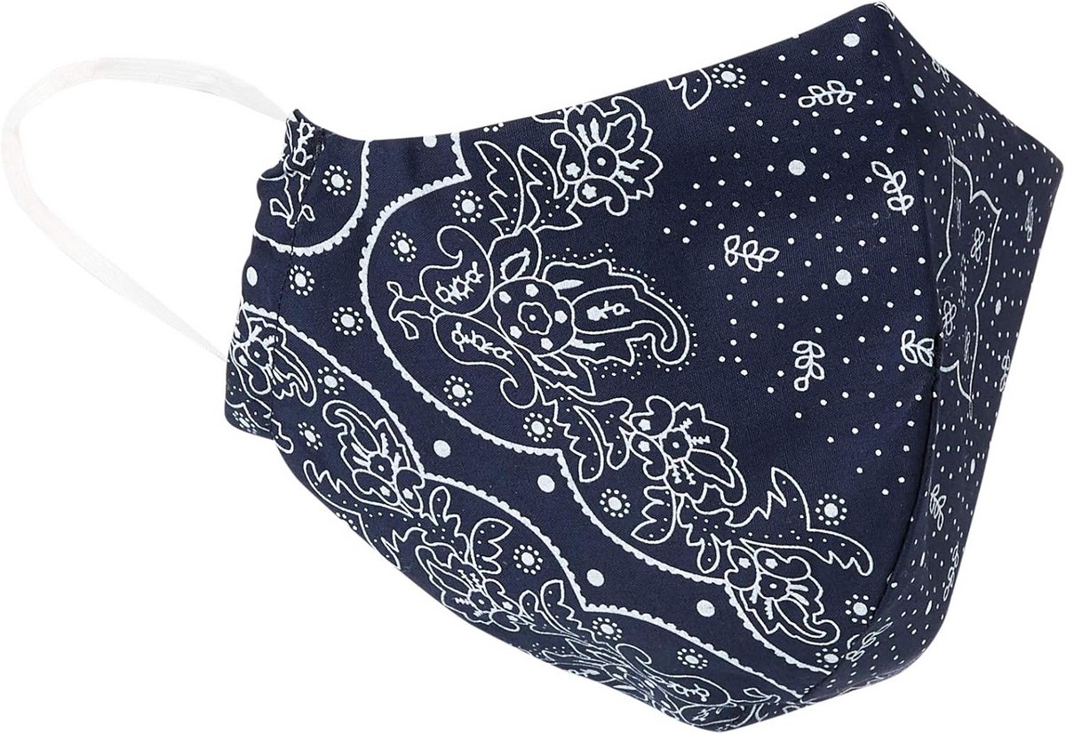 Navy Bandana Herbruikbare Monddoek - Ademend en Wasbaar