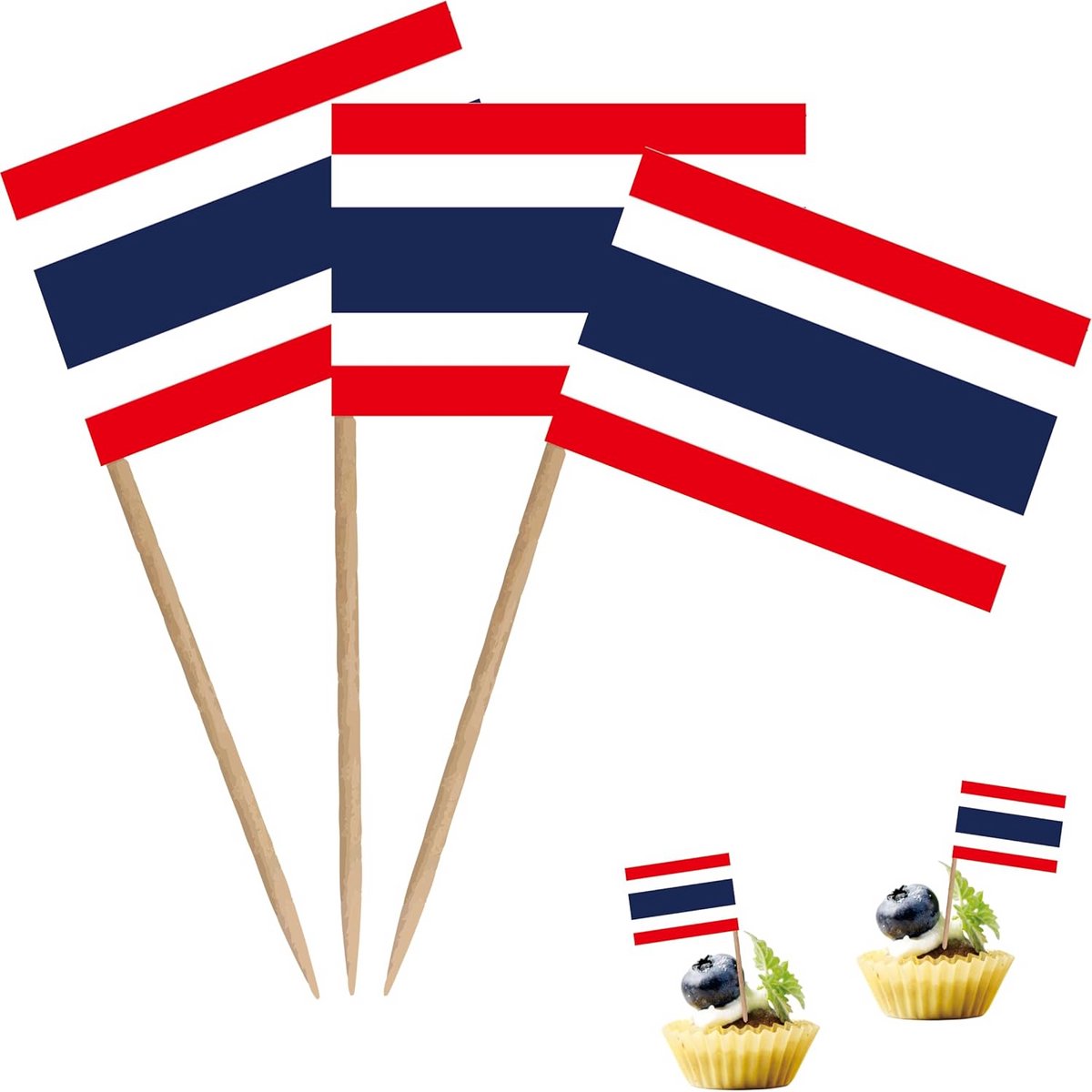 100 Stuks Mini Vlaggenprikkers Thuisland Decoratie voor Cocktails en Gebak