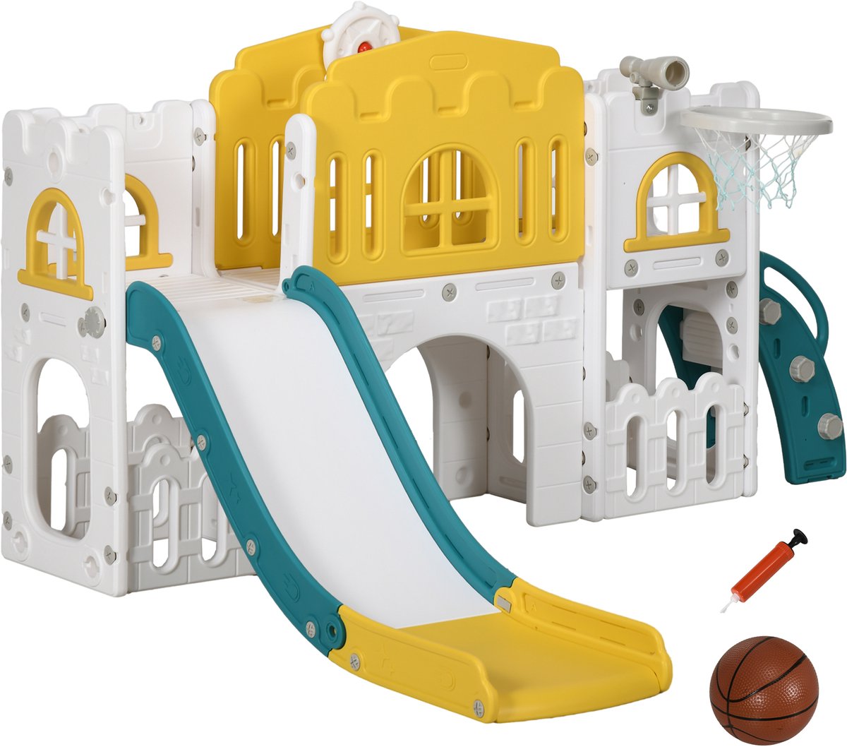 AIYAPLAY 7-in-1 speeltoestel - met basketbal & stuurwiel - meerkleurig