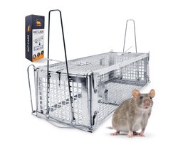 Wonact Rattenkooi - Rattenval - Muizenval - Rattenvangkooi - Ratten bestrijden - Groot - 42CM - Diervriendelijk - Zonder Rattengif of Rattenvergif