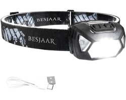 Hoofdlampen - Hoofdlamp LED oplaadbaar - Hoofdlamp Oplaadbaar - 8 LED-koplampen - 1000 lumen - 100 meter bereik - Zwart - Besjaar