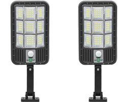Buitenlamp op zonne-energie – 108 LED's, IP65 waterdichte schijnwerper op zonne-energie, 3 standen (2 stuks)