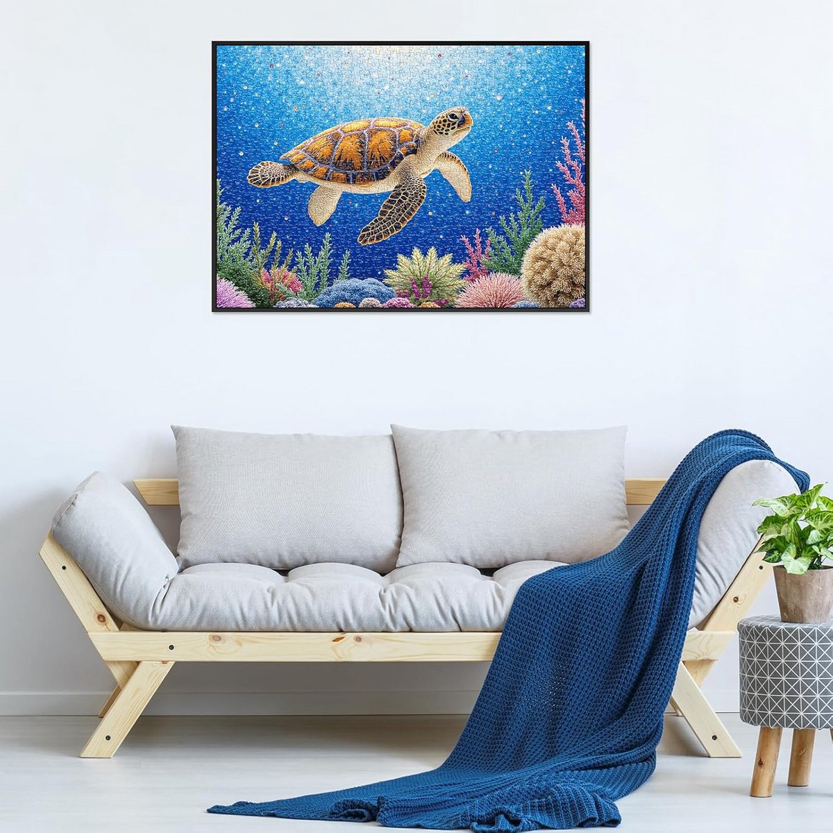1000 Stukjes Puzzel Onderwaterwereld met Schildpad, 70x50 cm