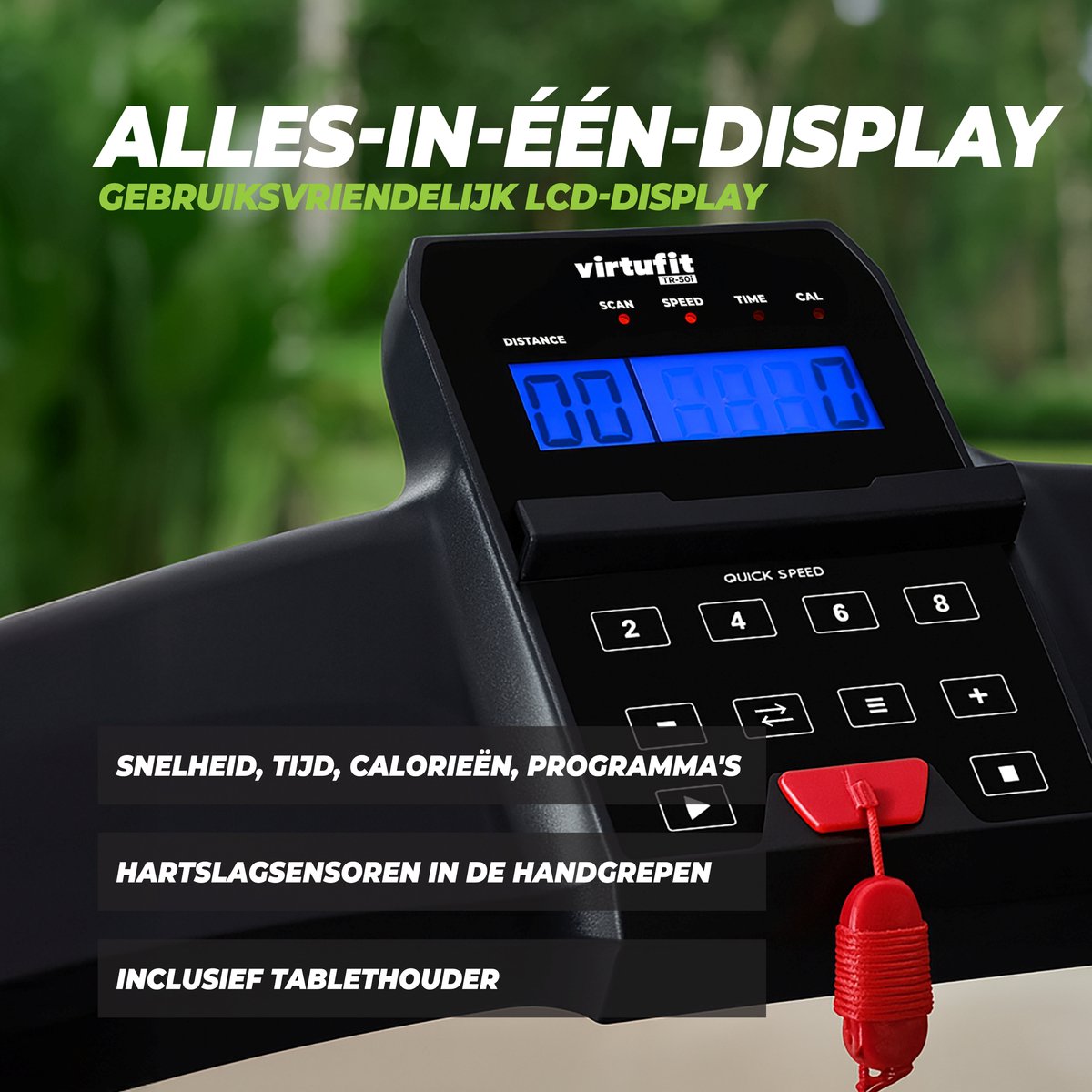 VirtuFit TR-50i Inklapbare Loopband 12 km/u Zwart - afbeelding 2
